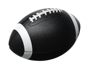 Classic Black and White Football with Realistic Texture, Side Angle, Isolated PNG