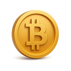 3D icon Golden Bitcoin Coin Crypto Currency