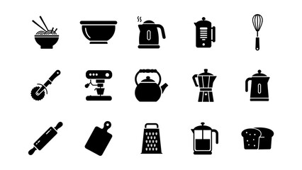 Diverse set of household kitchen tools and cooking equipment for modern culinary enthusiasts