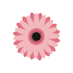 Vibrant pink flower nature setting digital illustration bright background aesthetic design. Vector illustration