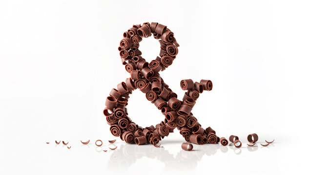 Creative chocolate curls form eye-catching decorative symbol