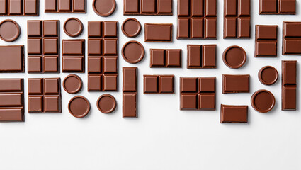 Chocolate pieces arranged in a creative and artistic layout