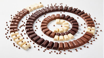 Delicious chocolate arrangement creating a sweet spiral design