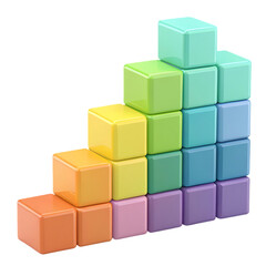 Fototapeta premium Colorful Cubes Stacked in Ascending Order