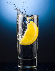 Sparkling water with lemon