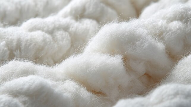 Close-up of fluffy, cloud-like white material with soft, undulating texture
