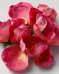 Romantic pink rose petals scattered on surface high resolution picture