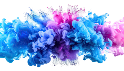 Abstract ink explosion in vibrant colors