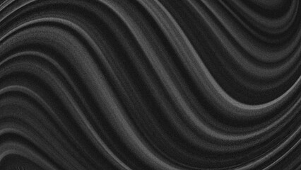 Abstract Black and White Wavy Texture with Grain Noise Background	