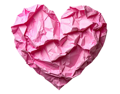 A crumpled pink heart shape (1)