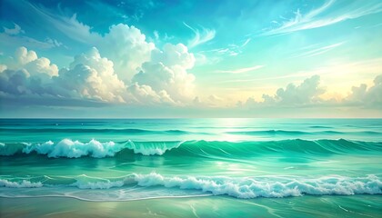 Obraz premium Serene ocean sunset landscape