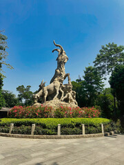 Five Rams Sculpture in Yuexiu Park , Guangzhou, Guangdong, China 