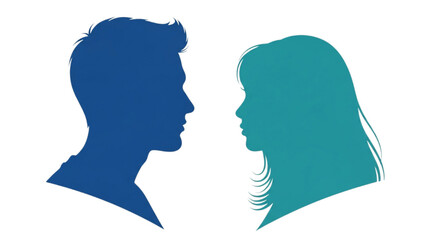 Vector Illustration of Group of Young People Profile Silhouettes Faces Boys and Girls AI EPS PNG