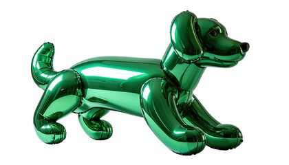 Green metallic dog figurine