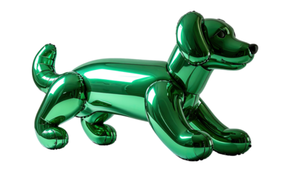 Green metallic dog figurine