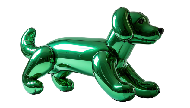 Green metallic dog figurine - Powered by Adobe
