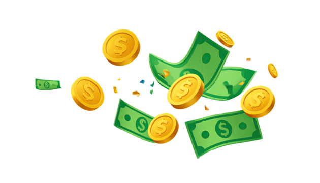 Cartoon money raining down (1)