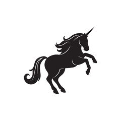 Unicorn horse silhouette vector