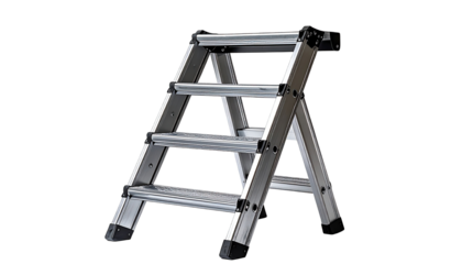 A three-step folding aluminum stepladder