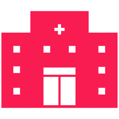 Obraz premium red silhouette hospital icon