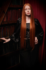 library portrait elegance