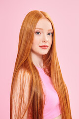 sideview redhair girl