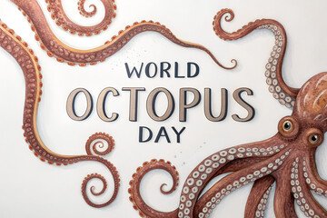 World Octopus Day Vector Poster