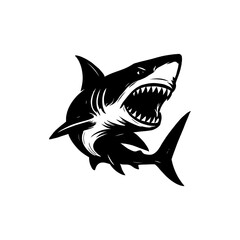 Fototapeta premium Cartoon Shark Silhouette