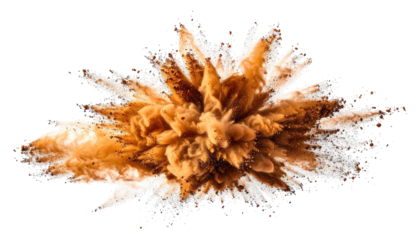 Abstract explosion of light brown liquid