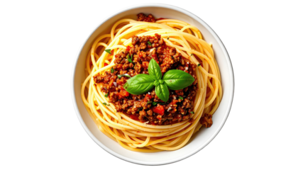 Close-up of spaghetti with meat sauce