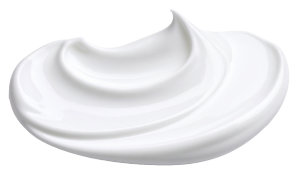 a sample of white cream with texture isolated on white background