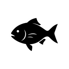 Fototapeta premium Fish Icon Black and White 