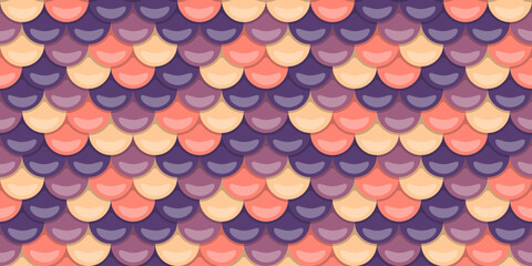Seamless pattern of pastelcolored scales.  Perfect for backgrounds, textiles, and website design.  Evokes feelings of calmness and fantasy.  Stylish, repeating texture with a subtle 3D effect.