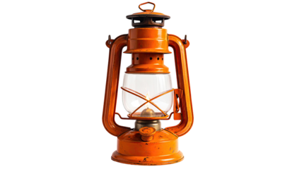 Orange vintage kerosene lamp