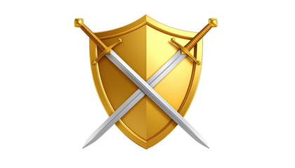 Golden shield with crossed swords (9)