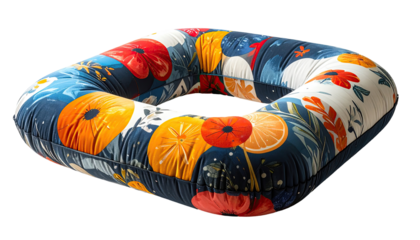 Colorful floral inflatable square pool float