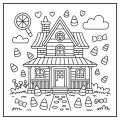 House Spooky Coloring Pages