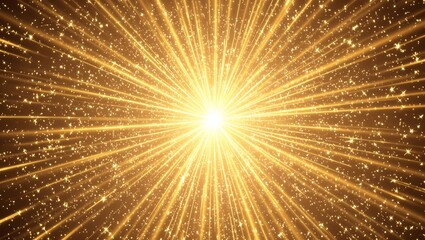 abstract golden light rays bursting from center, festive sparkle texture overlay