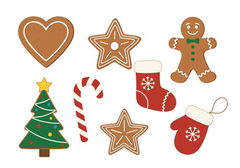 Fototapeta premium A collection of festive christmas decorations and sweet treats.