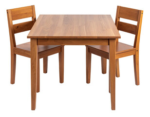 Fototapeta premium Simple wooden table and two chairs