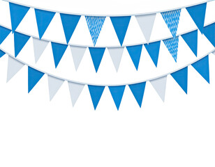 A celebratory triangular banner