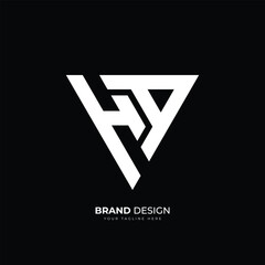 Letter Ha or Ah minimal unique trendy monogram logo