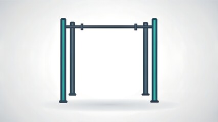 Outdoor fitness equipment, a pullup bar structure, isolated on a light gray background
