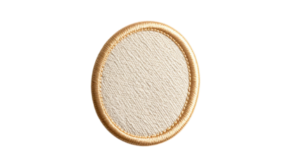 Blank cream-colored oval patch