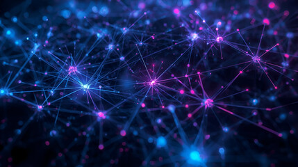 Obraz premium Neural network diagram abstract nodes and connections visualization for AI and deep learning concepts
