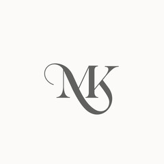 MK letter logo initial monogram