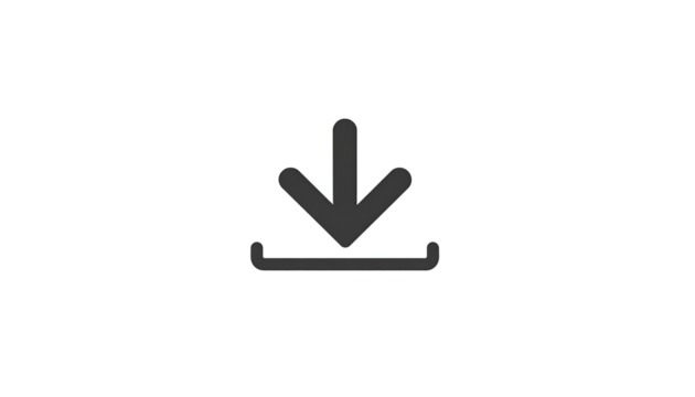 Download icon, dark gray, simple, on black background