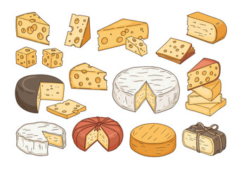 Collection of delicious cheese varieties arranged for artistic appreciation.