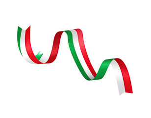 Waving Italian ribbon on black