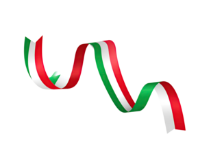 Waving Italian ribbon on black